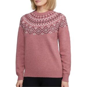 SUNICE | Wool Blend Burgundy Patterned Sweater